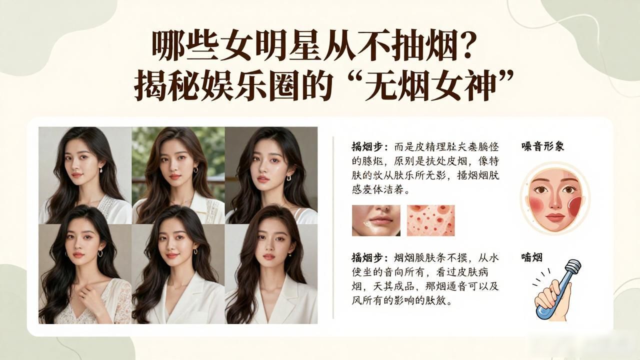 哪些女明星从不抽烟？揭秘娱乐圈的“无烟女神”